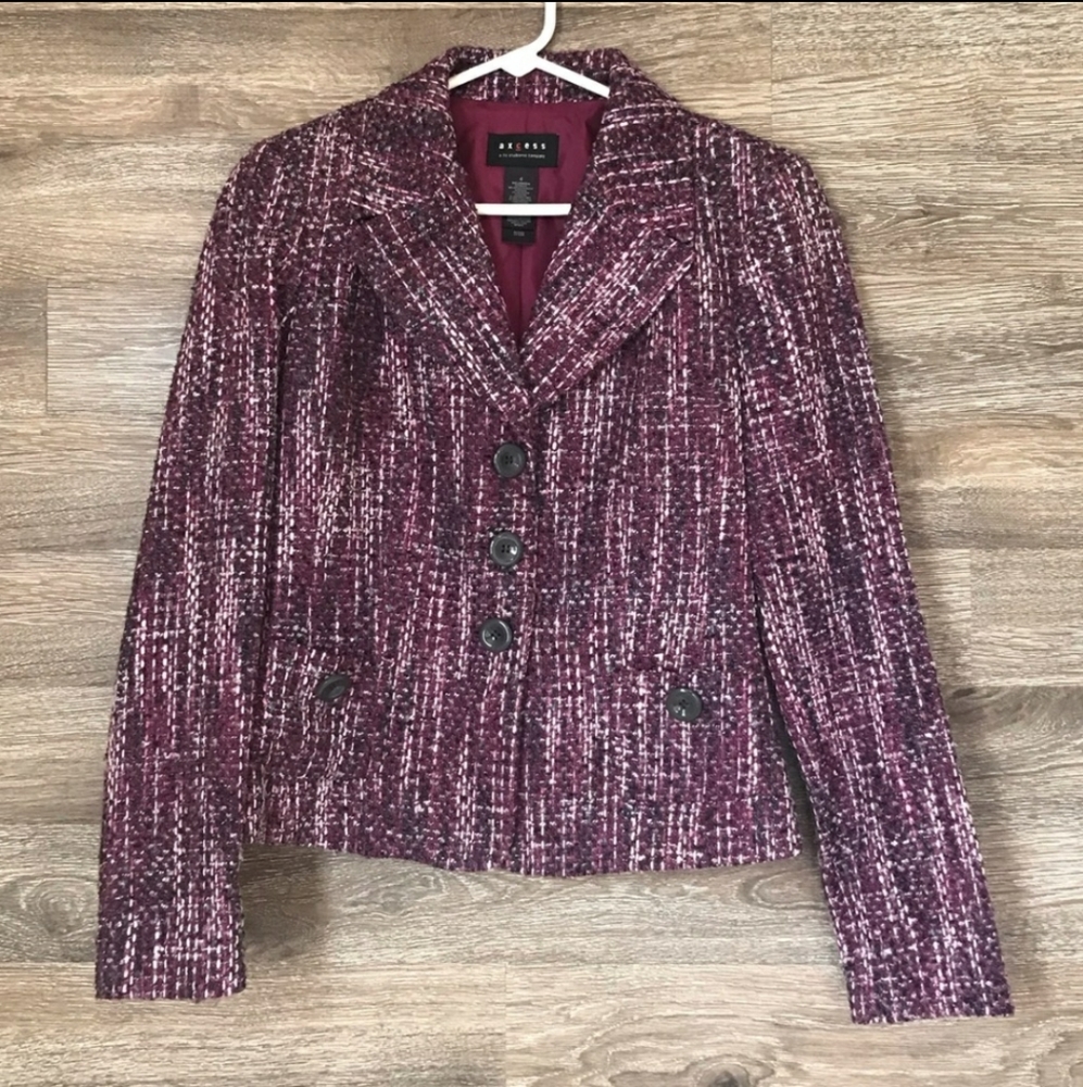 Axcess Liz Claiborne tweed blazer size 4